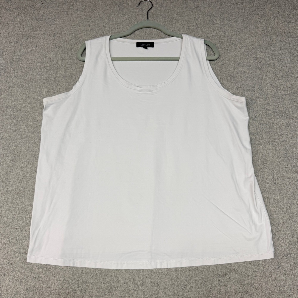 Karen Kane | Tank Top | 2X | White | Scoop Neck Sleeveless Stretch L26136W